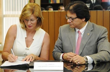 Diretora-geral da PRF, Maria Alice Nascimento Souza, e procurador-geral do Trabalho, Lus Camargo