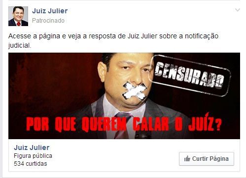 Procuradoria Regional Eleitoral representa contra Julier por propaganda extempornea